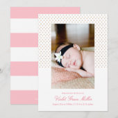 Faire-part de naissance Petite Coeur (Devant / Derrière)