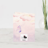 Faire-part de naissance petite fille noire - Nuage (Dos)