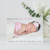 Faire-part de naissance photo (Debout devant)