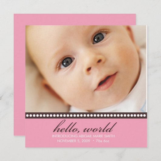 Faire-part de naissance photo (Devant / Derrière)