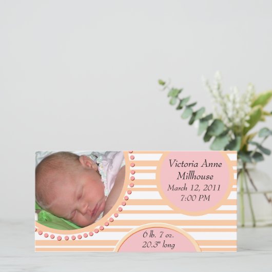 Faire-part de naissance photo (Debout devant)