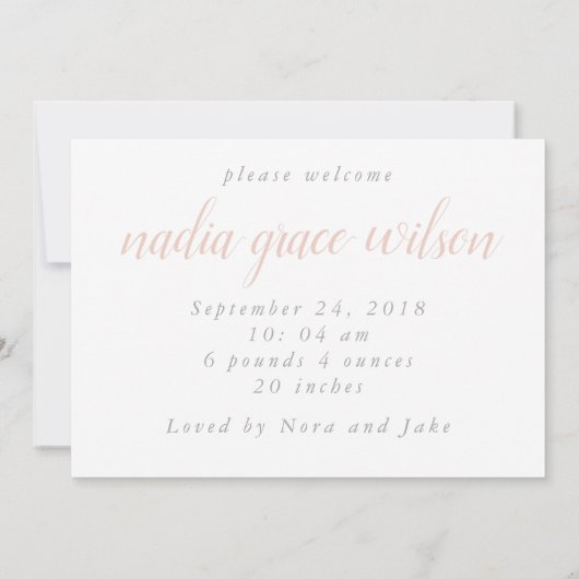 Faire-part de naissance photo (Dos)