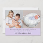 Faire-part de naissance photo 3 Light Pastel Purpl (Dos)