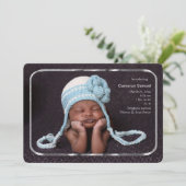 Faire-part de naissance photo à cadre mince en arg (Debout devant)