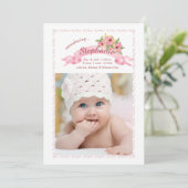Faire-part de naissance photo à ruban (Debout devant)