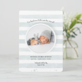 Faire-part de naissance photo avec des rayures sar (Debout devant)