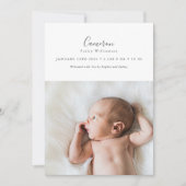 Faire-part de naissance photo avec nom de bébé en (Devant)