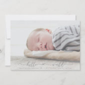 Faire-part de naissance photo avec un script moder (Devant)