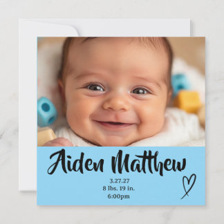 Faire-part de naissance photo Baby Boy