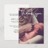 Faire-part de naissance photo baby shower Merci (Devant / Derrière)