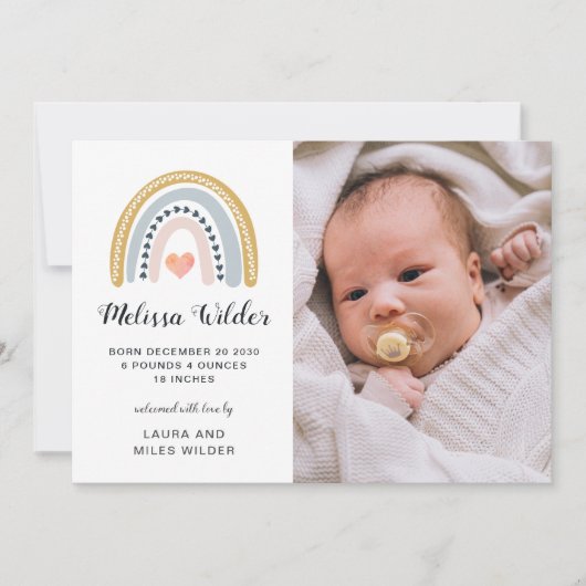 Faire-part de naissance photo bébé (Devant)