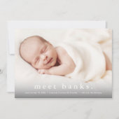 Faire-part de naissance photo bébé avec typographi (Devant)