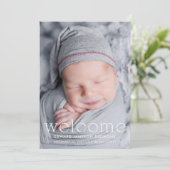 Faire-part de naissance photo bébé de bienvenue mo (Debout devant)