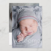 Faire-part de naissance photo bébé de bienvenue mo (Devant / Derrière)