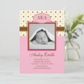 Faire-Part de Naissance Photo Bébé Fille (Debout devant)