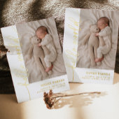 Faire-part de naissance Photo Bébé Hello World Or