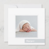 Faire-part de naissance photo bébé minime simple (Devant)