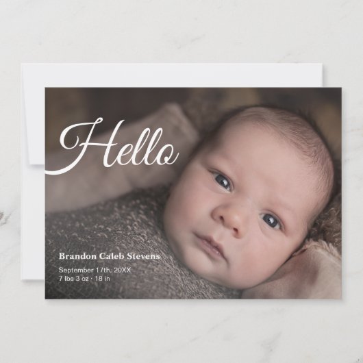 Faire-part de naissance photo bébé moderne (Devant)