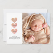 Faire-part de naissance photo bébé moderne (Devant)