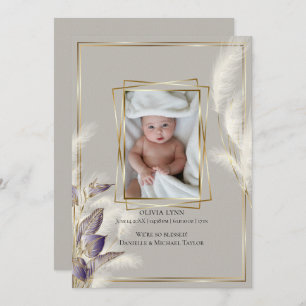 Faire-part de naissance photo bébé Pampas Grass