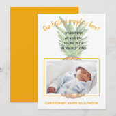 Faire-part de naissance Photo Bébé Tropical à l'an (Devant / Derrière)