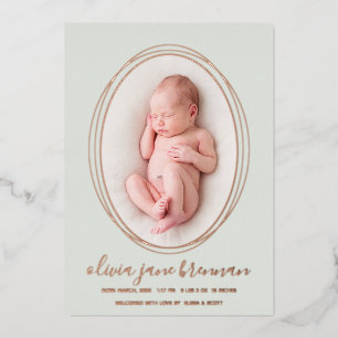 Faire-part de naissance photo bébé Vert Sauge Douc