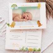 Faire-part de naissance photo blanc Dinosaur moder