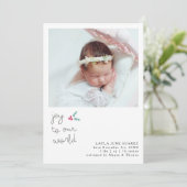 Faire-part de naissance photo blanc Joie de Noël (Debout devant)