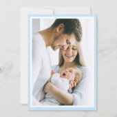 Faire-part de naissance photo bleu bébé garçon Mon (Dos)