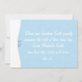 Faire-part de naissance photo bleu Hello World (Dos)