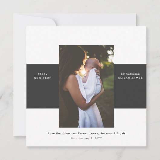 Faire-part de naissance photo Blocs simples (Devant)