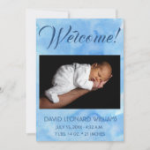 Faire-part de naissance photo Blue Baby Boy's (Devant)