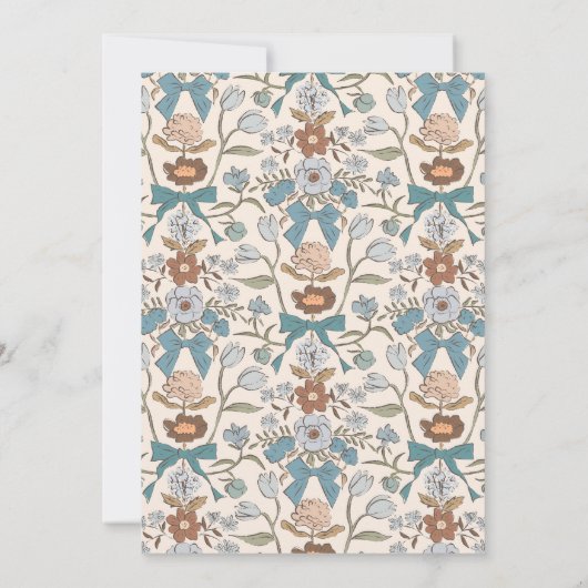 Faire-part de naissance photo Blue Bow Baby (Dos)