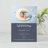Faire-part de naissance photo Blue Modern (Debout devant)