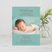 Faire-part de naissance photo Blue New Baby (Debout devant)