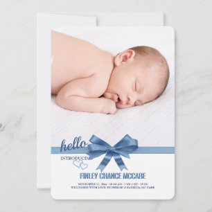 Faire-part de naissance photo Blue Ribbon