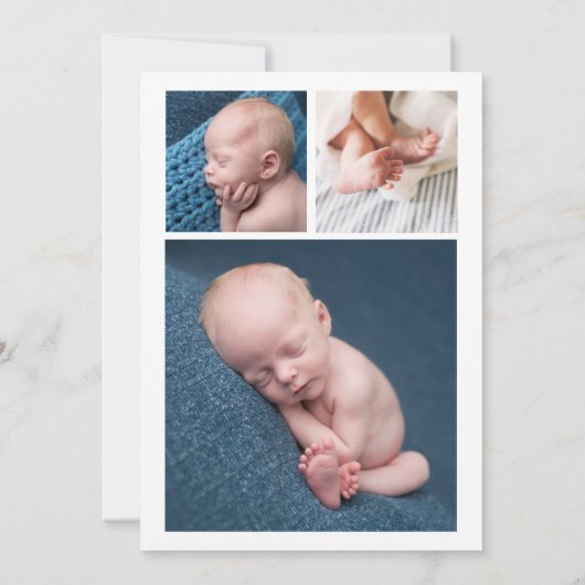 Faire-part de naissance photo Blue Silver Cloud Ba (Dos)