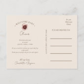 Faire-part de naissance photo bohème floral (Dos)