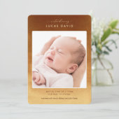 Faire-part de naissance photo Boho Neutral Ombre (Debout devant)