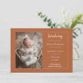 Faire-part de naissance photo Burange simple (Debout devant)