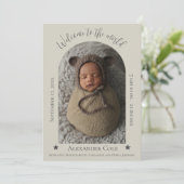 Faire-part de naissance photo cadre en arc simple  (Debout devant)