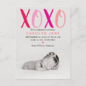 Faire-part de naissance photo Câlins & Bisous (XOX (Devant)