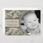 faire-part de naissance photo Camo ACU de l'ARMÉE  (Devant / Derrière)