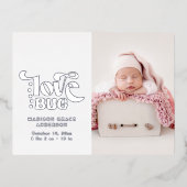 Faire-part de naissance Photo carte postale Log Bu (Recto)