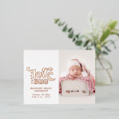 Faire-part de naissance Photo carte postale Log Bu (Debout devant)
