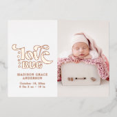 Faire-part de naissance Photo carte postale Log Bu (Recto)