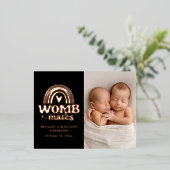 Faire-part de naissance Photo carte postale Womb M (Debout devant)