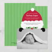 Faire-part de naissance photo Casquette père Noël (Devant / Derrière)