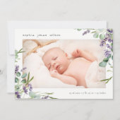 Faire-part de naissance photo Cute Lavender Foliag (Devant)