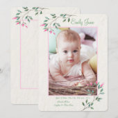 Faire-part de naissance photo Dainty Flowers (Devant / Derrière)